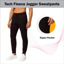 Black & Heather Grey & Navy (Tech) XL Men’s Tech Fleece Jogger Sweatpants (3 Pack) - Ideal for Training or Casual Wear